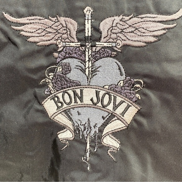 Bon Jovi Rare 2011 Live Tour Staff Men’s Black Embroidered Jacket XL - Picture 9 of 11
